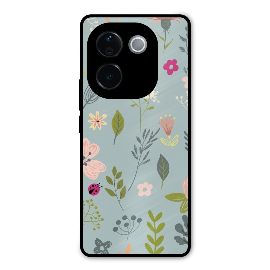 Flawless Flowers Metal Back Case for Vivo T3 Pro