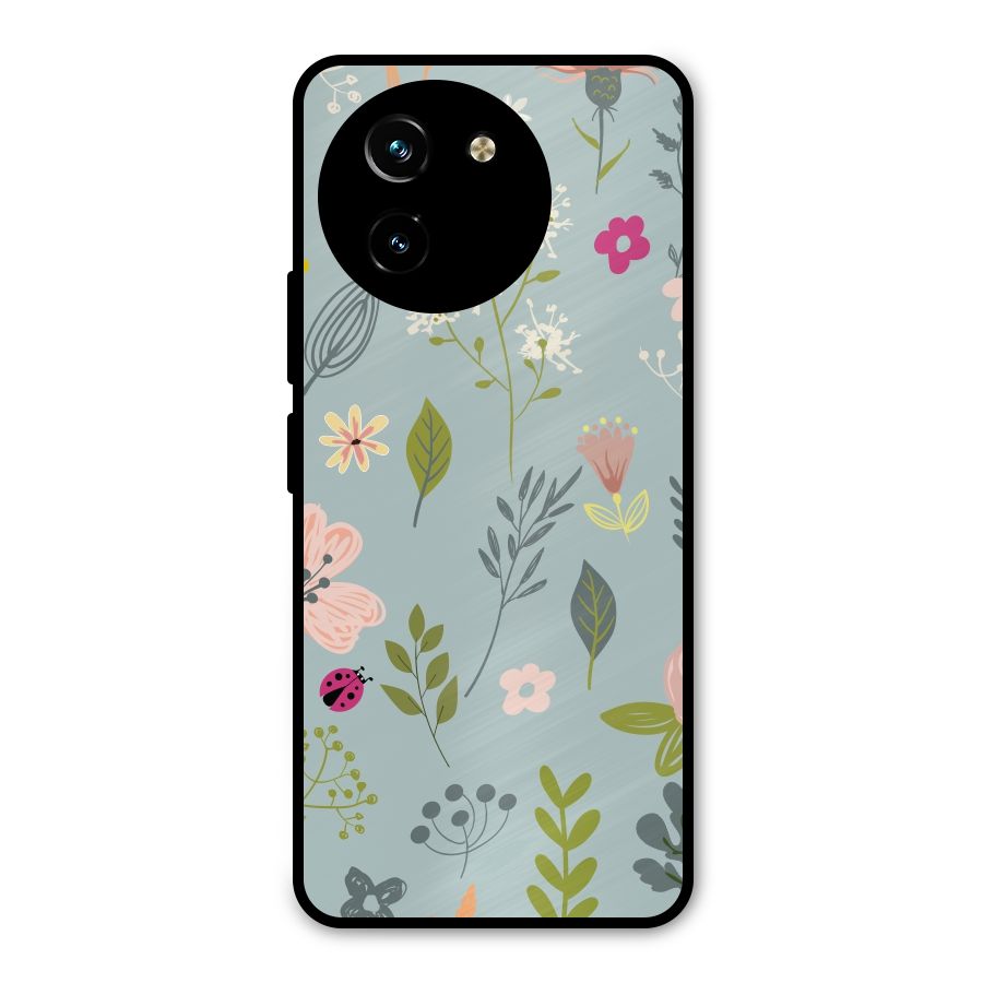 Flawless Flowers Metal Back Case for Vivo T3x