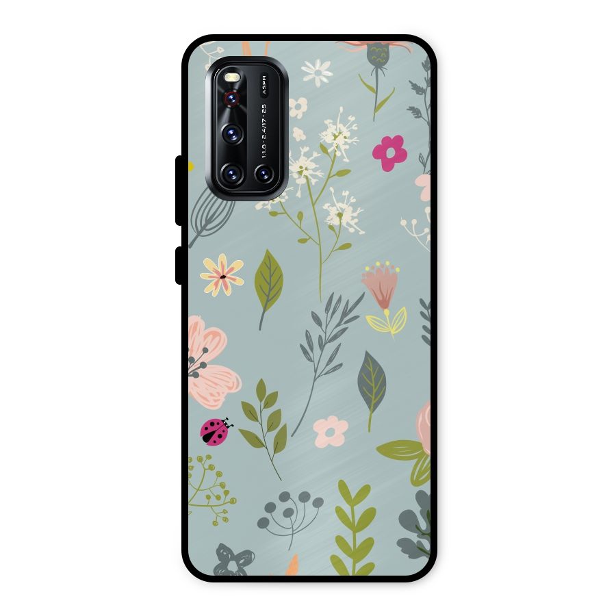 Flawless Flowers Metal Back Case for Vivo V19
