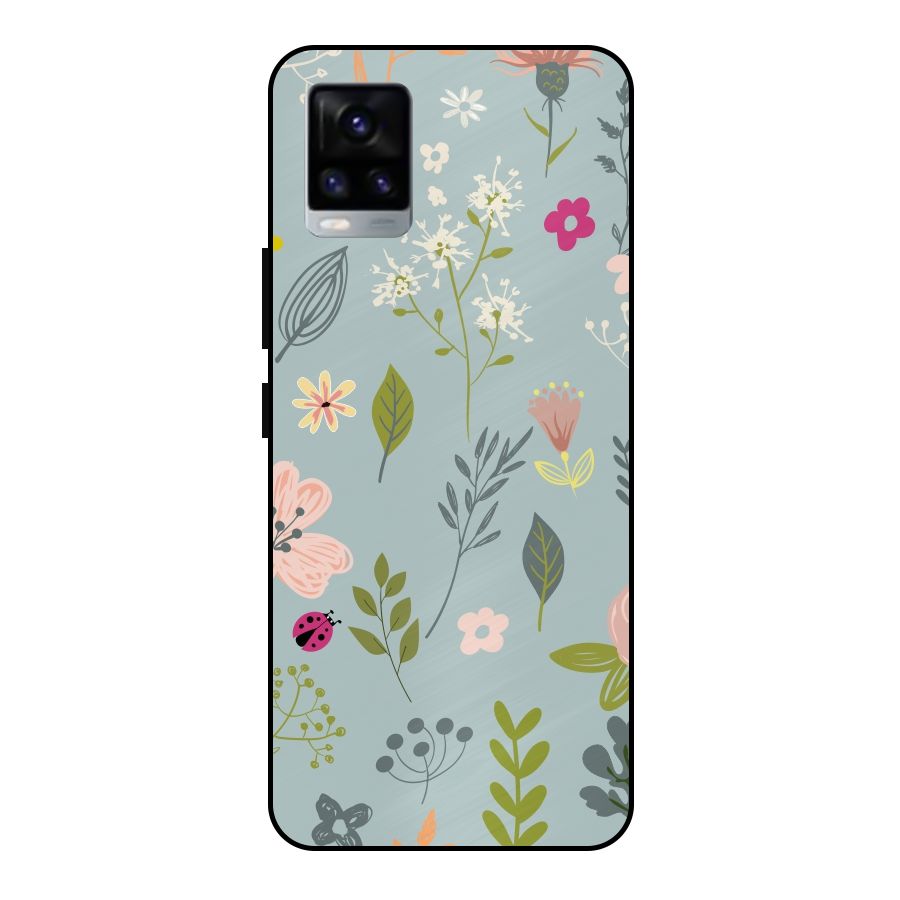 Flawless Flowers Metal Back Case for Vivo V20 2021