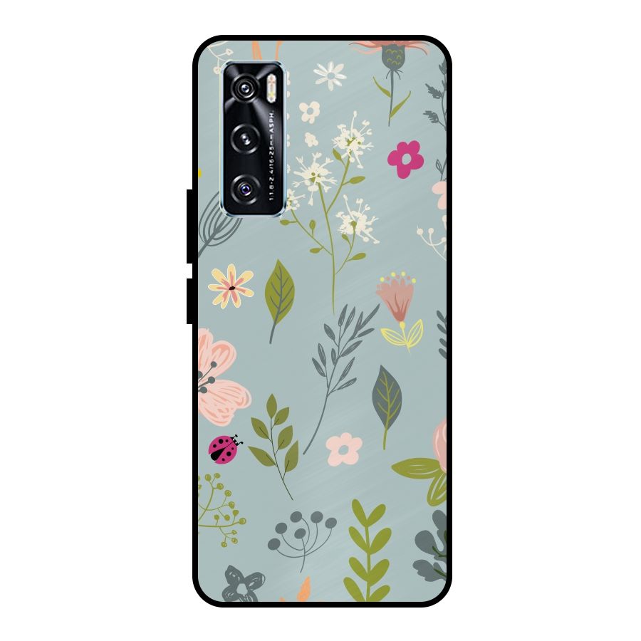 Flawless Flowers Metal Back Case for Vivo V20 SE