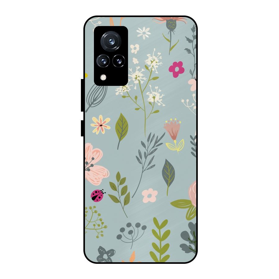 Flawless Flowers Metal Back Case for Vivo V21 5G