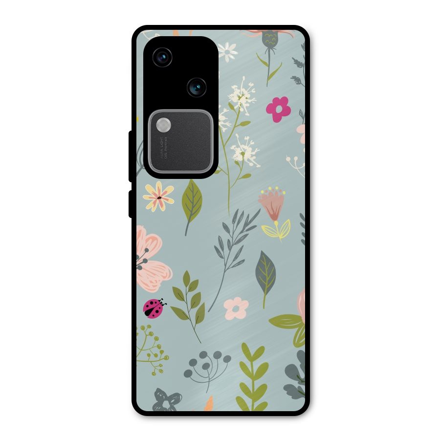 Flawless Flowers Metal Back Case for Vivo V30