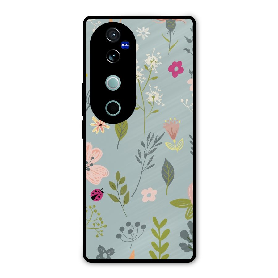 Flawless Flowers Metal Back Case for Vivo V40 Pro
