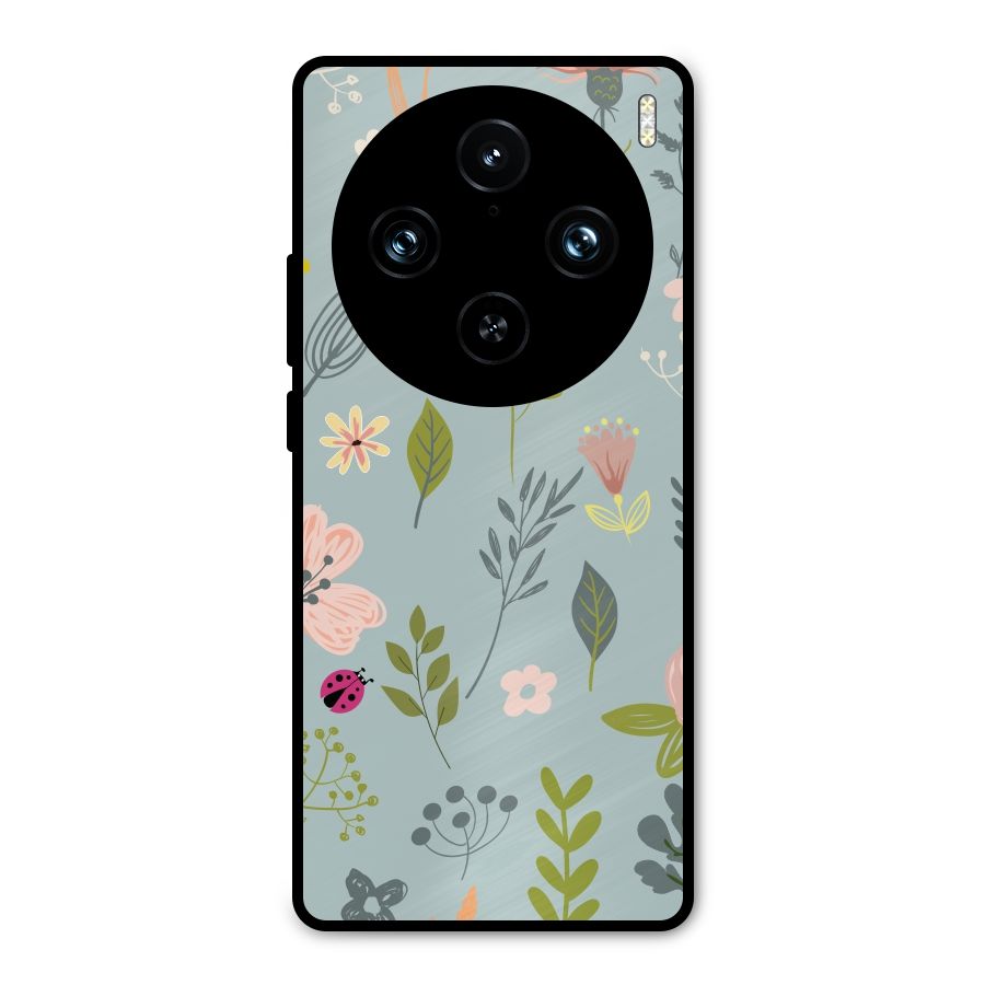 Flawless Flowers Metal Back Case for Vivo X100 Pro