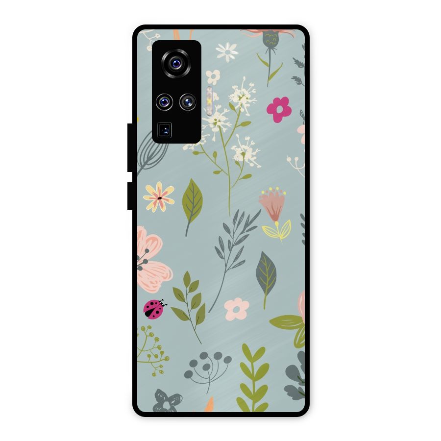 Flawless Flowers Metal Back Case for Vivo X50 Pro
