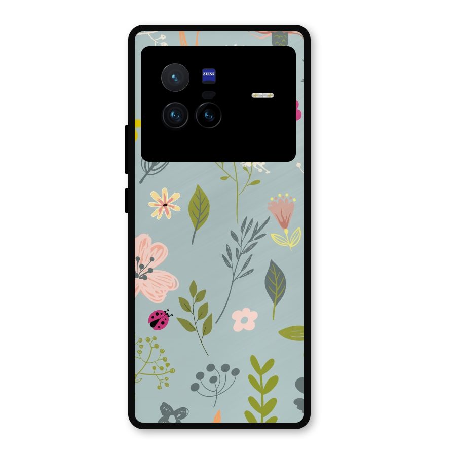 Flawless Flowers Metal Back Case for Vivo X80