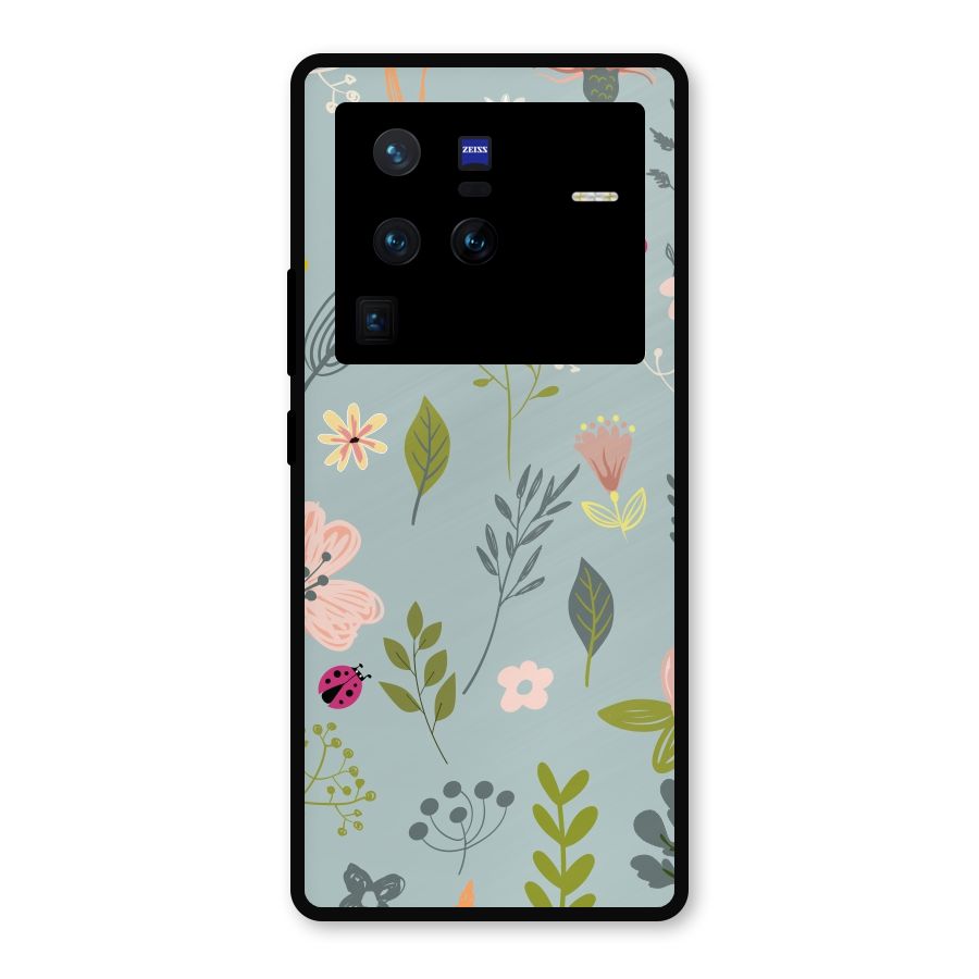 Flawless Flowers Metal Back Case for Vivo X80 Pro