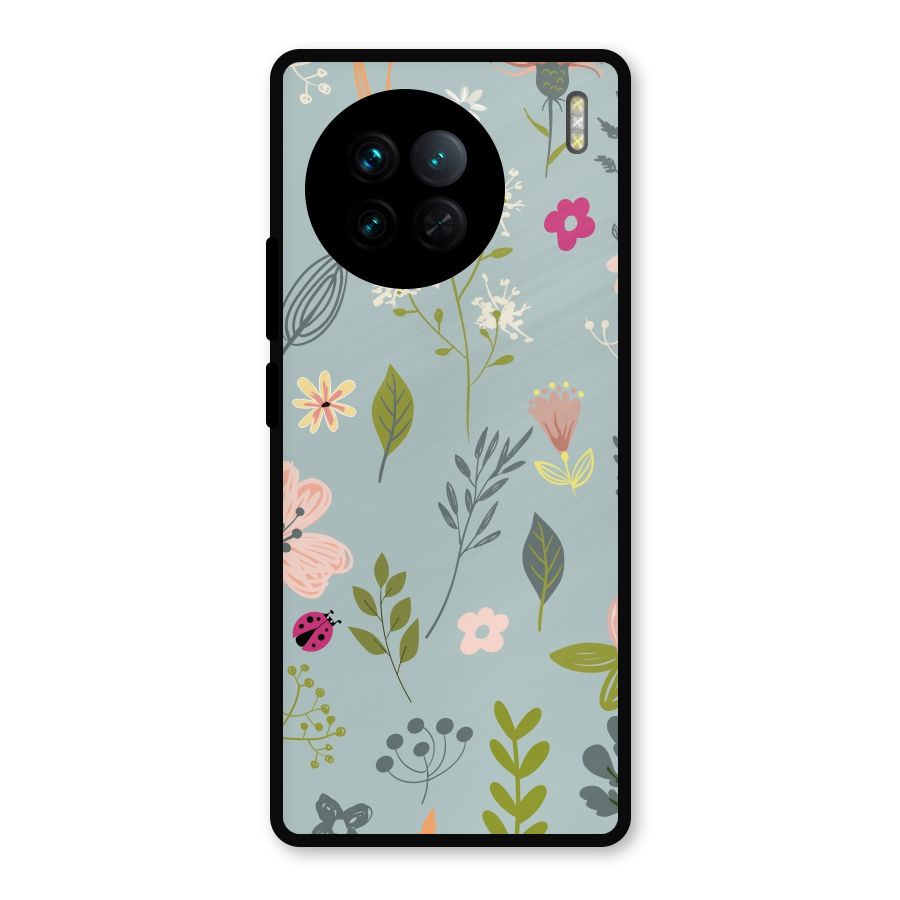 Flawless Flowers Metal Back Case for Vivo X90