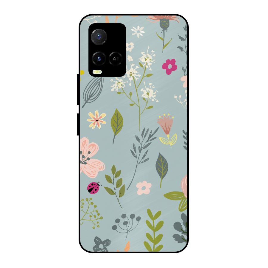 Flawless Flowers Metal Back Case for Vivo Y21A
