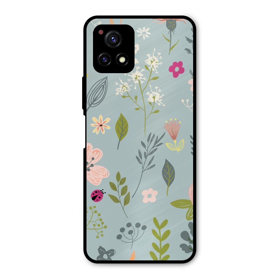 Flawless Flowers Metal Back Case for Vivo Y72 5G