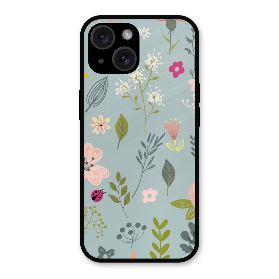 Flawless Flowers Metal Back Case for iPhone 15