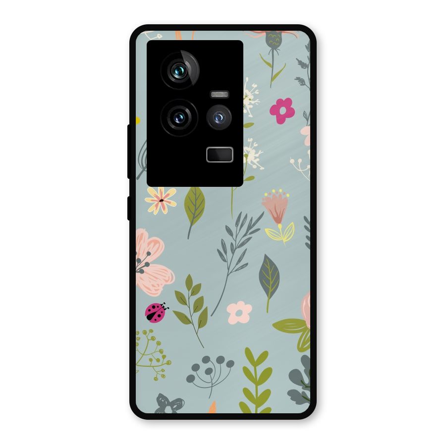 Flawless Flowers Metal Back Case for iQOO 11 5G