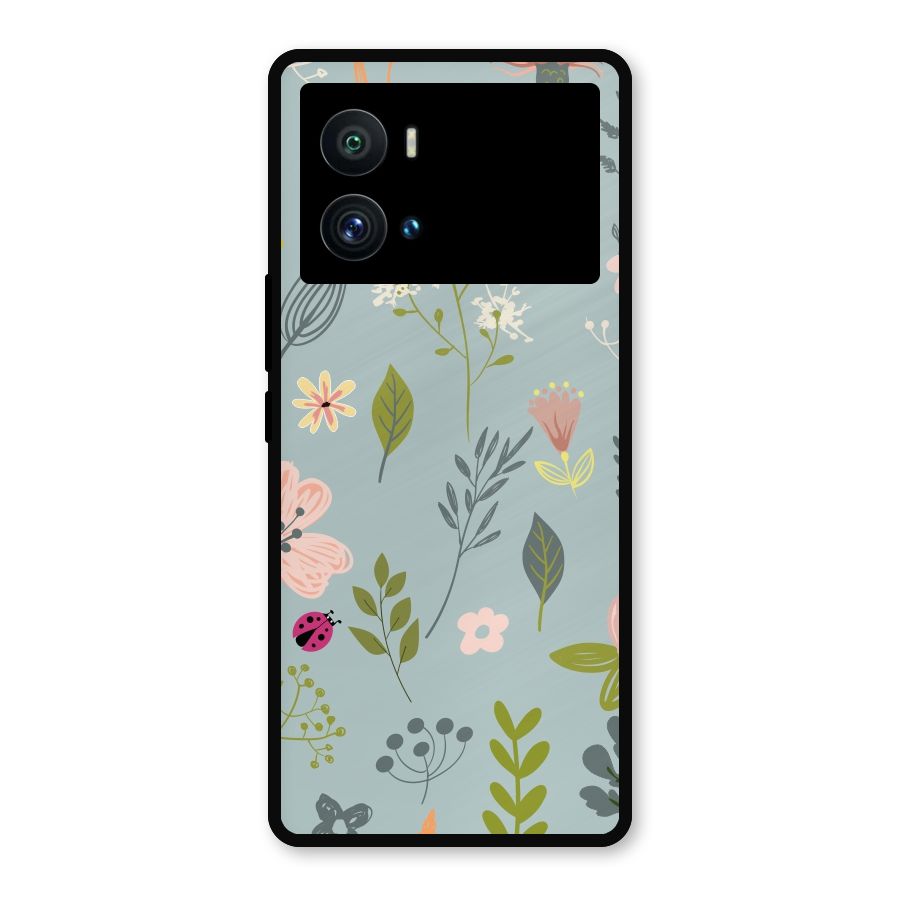 Flawless Flowers Metal Back Case for iQOO 9 Pro