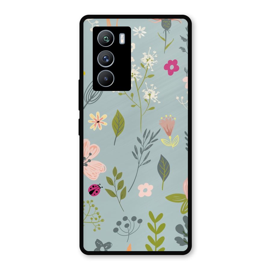 Flawless Flowers Metal Back Case for iQOO 9 SE