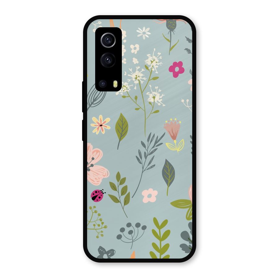 Flawless Flowers Metal Back Case for iQOO Z3
