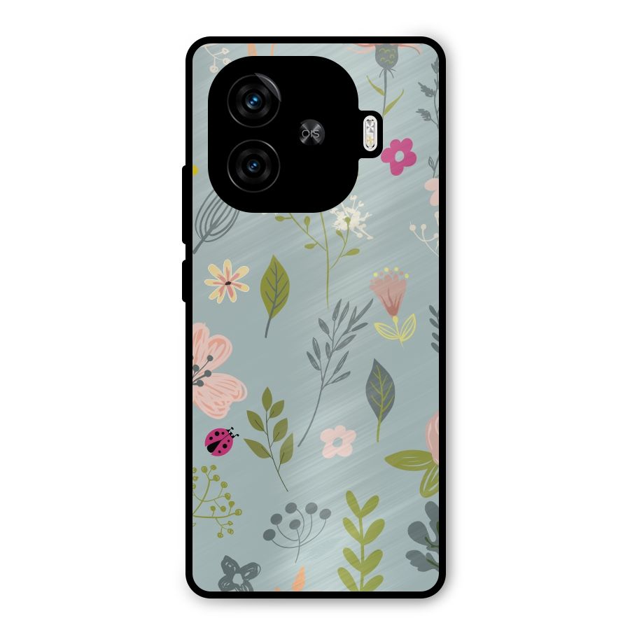 Flawless Flowers Metal Back Case for iQOO Z9 Turbo