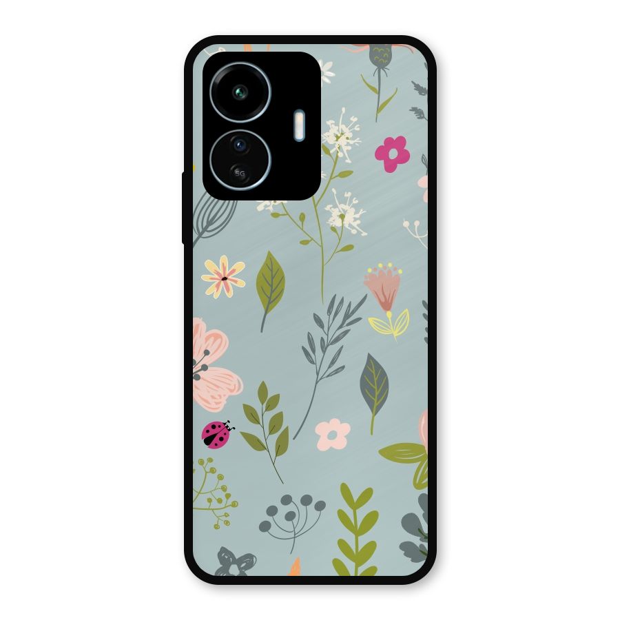 Flawless Flowers Metal Back Case for vivo iQOO Z6 Lite 5G