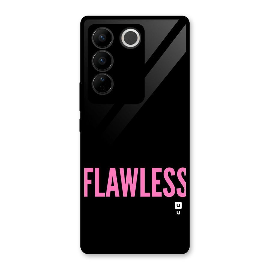 Flawless Pink Design Glass Back Case for Vivo V27