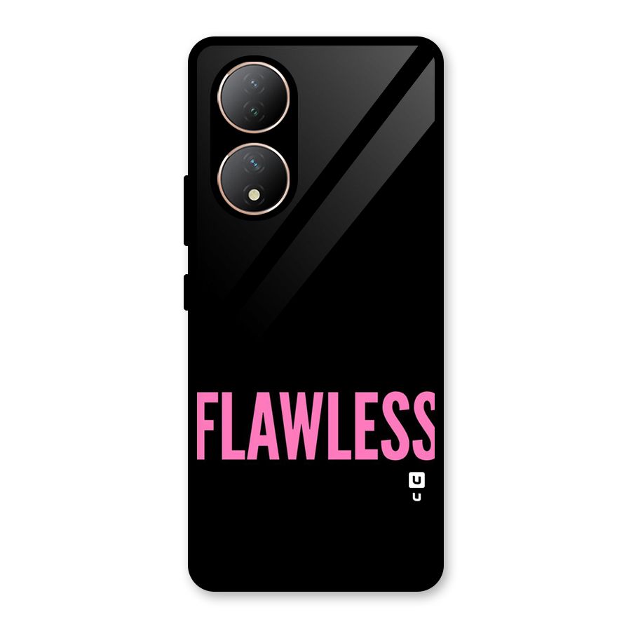 Flawless Pink Design Glass Back Case for Vivo Y100A