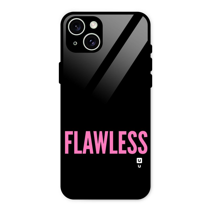 Flawless Pink Design Glass Back Case for iPhone 15 Plus