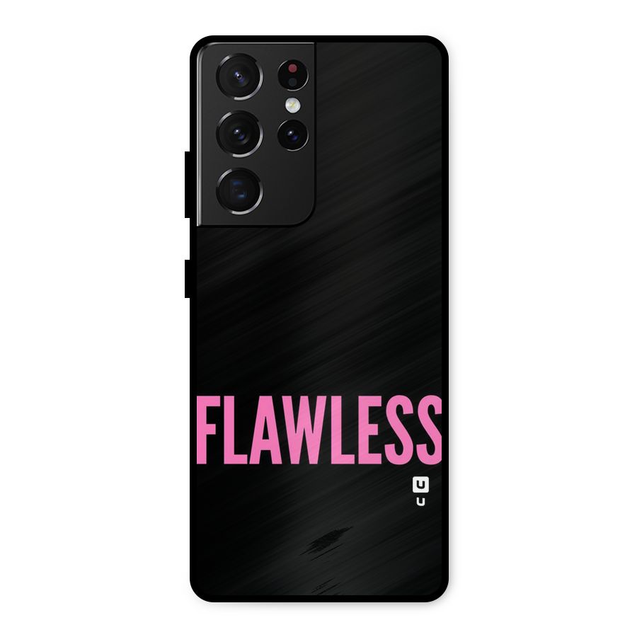 Flawless Pink Design Metal Back Case for Galaxy S21 Ultra 5G