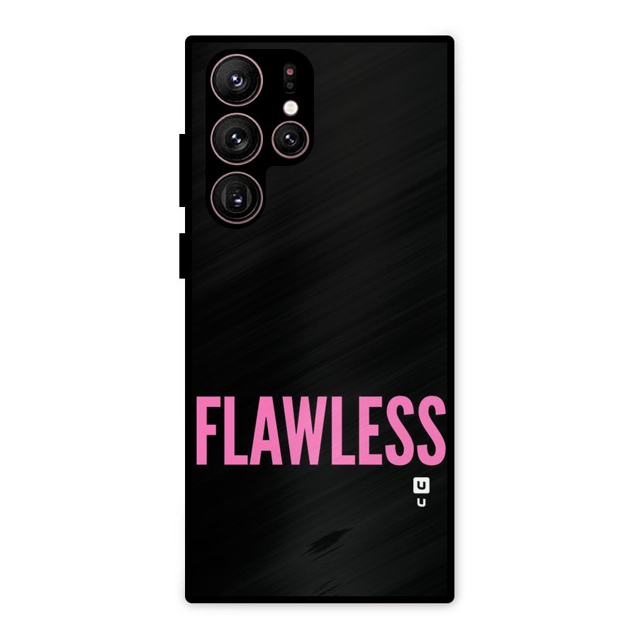 Flawless Pink Design Metal Back Case for Galaxy S22 Ultra 5G