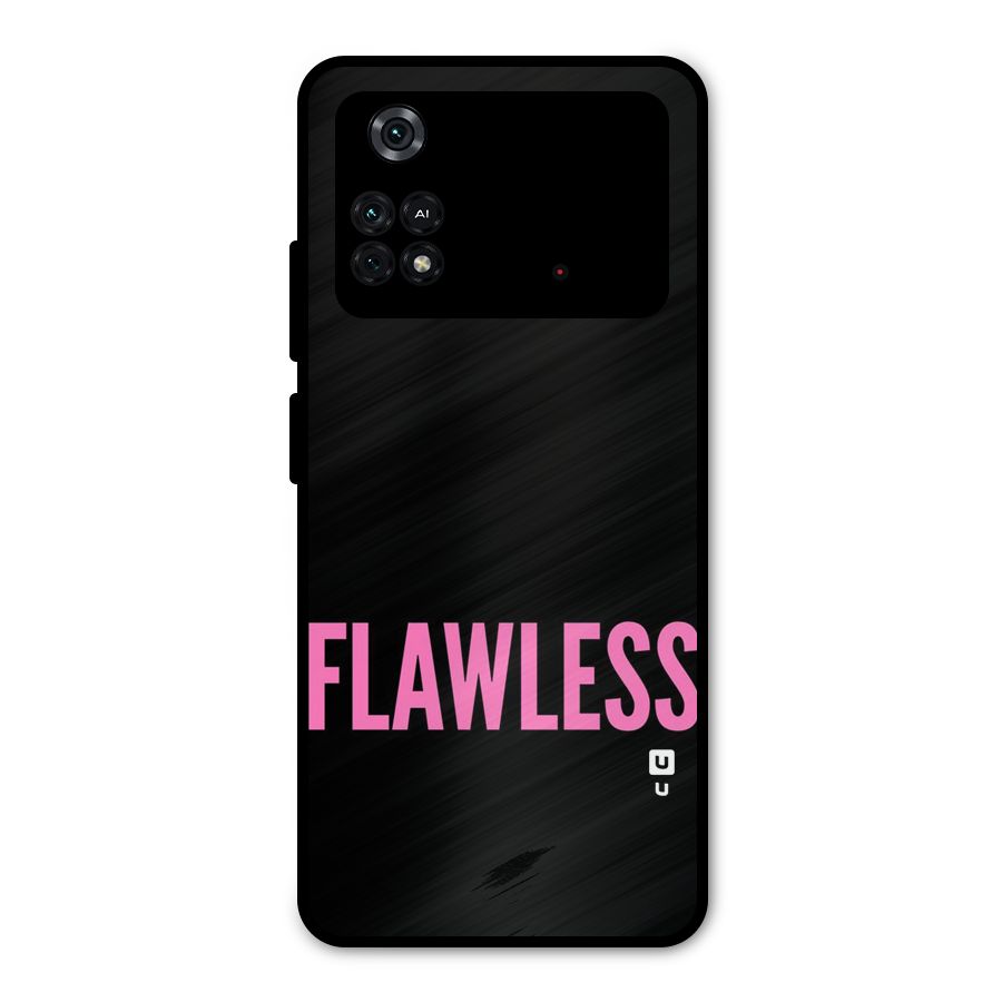 Flawless Pink Design Metal Back Case for Poco M4 Pro 4G