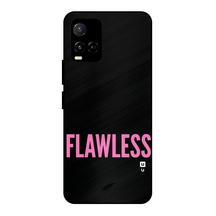 Flawless Pink Design Metal Back Case for Vivo Y21 2021