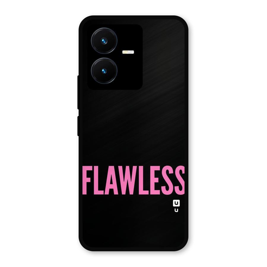 Flawless Pink Design Metal Back Case for Vivo Y22
