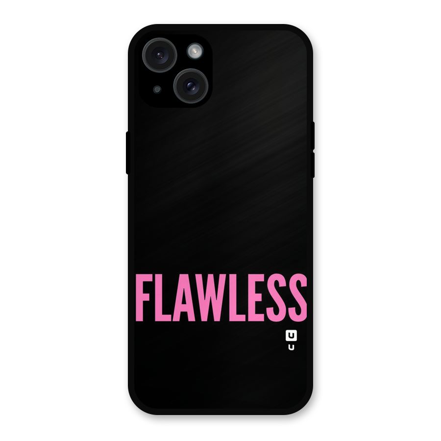 Flawless Pink Design Metal Back Case for iPhone 15 Plus