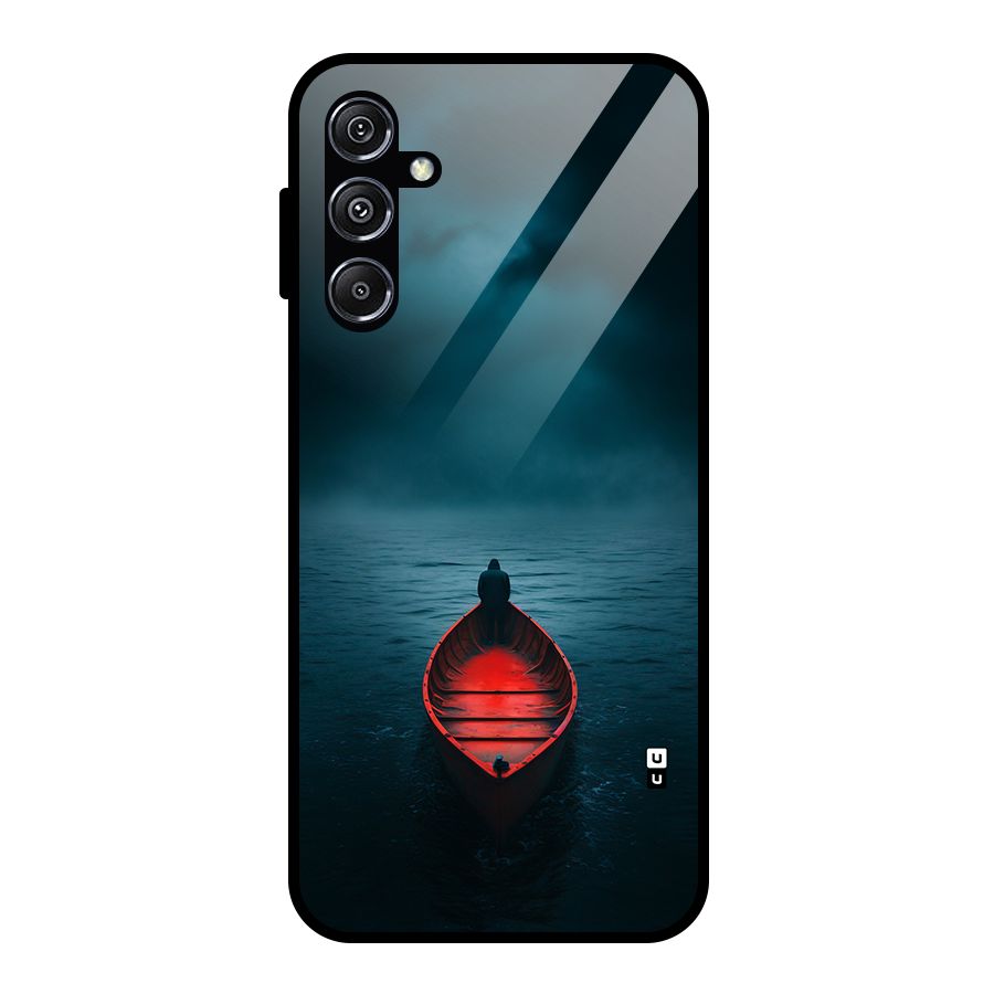 Floating Boat Glass Back Case for Galaxy M34 5G