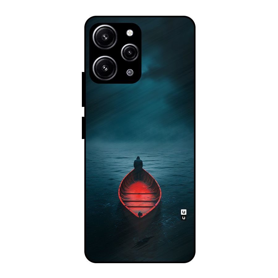 Floating Boat Glass Back Case for Redmi 12 4G