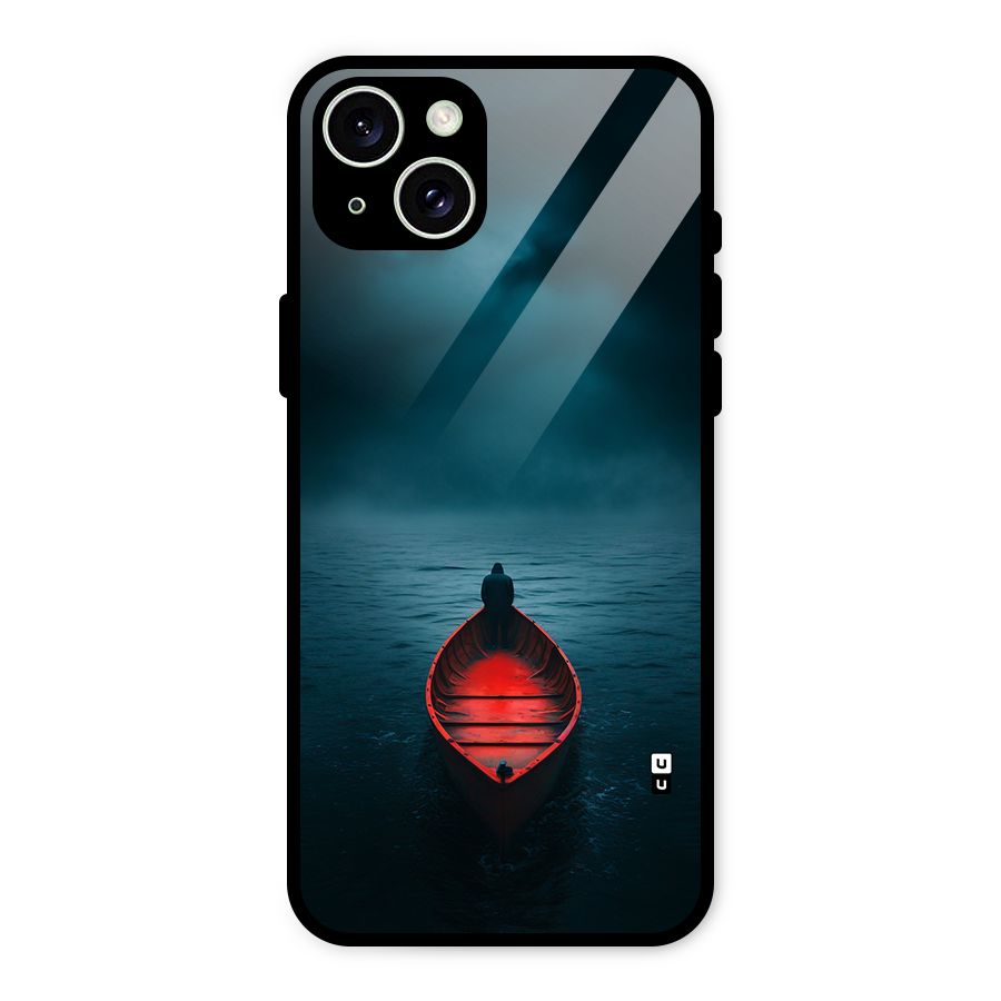 Floating Boat Glass Back Case for iPhone 15 Plus