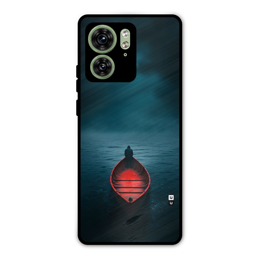 Floating Boat Metal Back Case for Motorola Edge 40 5G