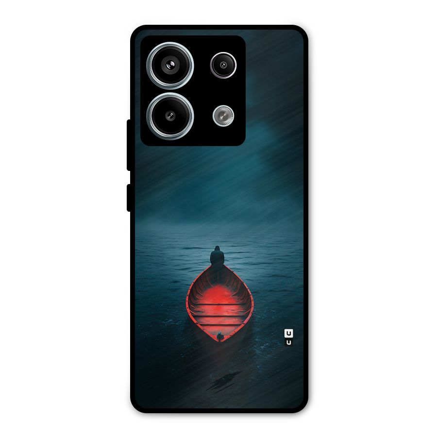 Floating Boat Metal Back Case for Redmi Note 13 Pro 5G
