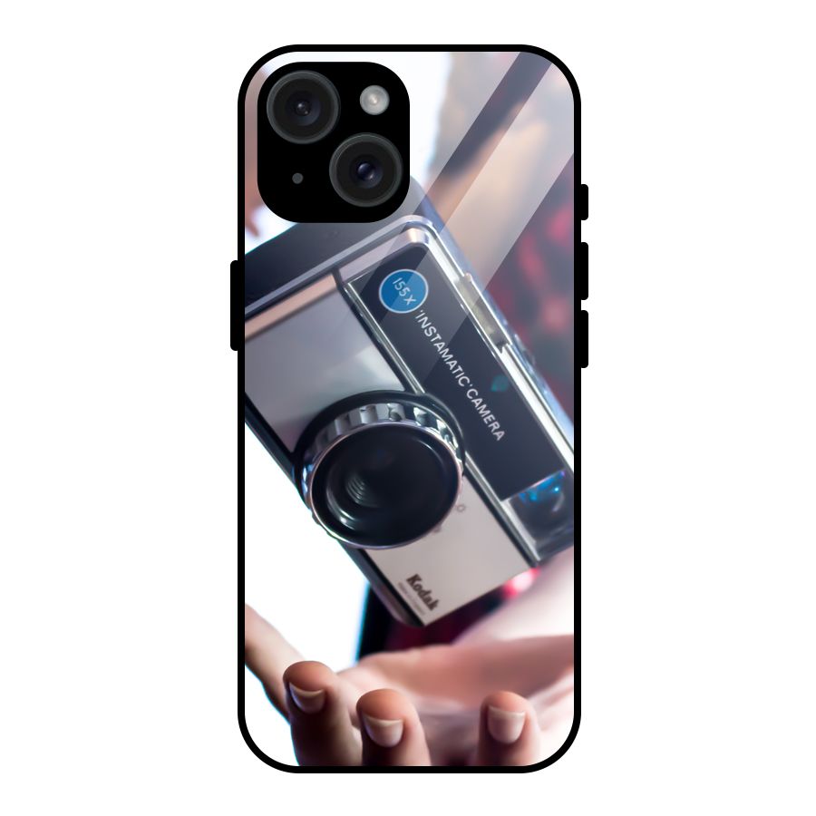 Floating Camera Glass Back Case for iPhone 15