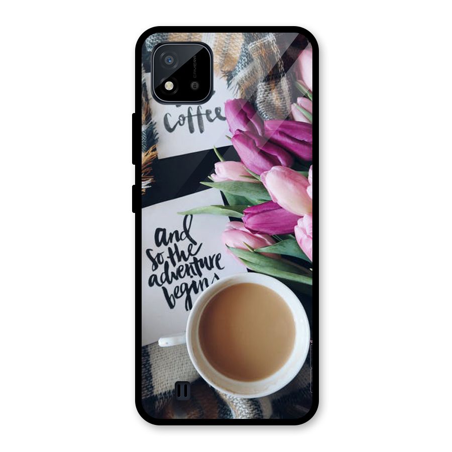Floral Adventure Glass Back Case for Realme C11 2021