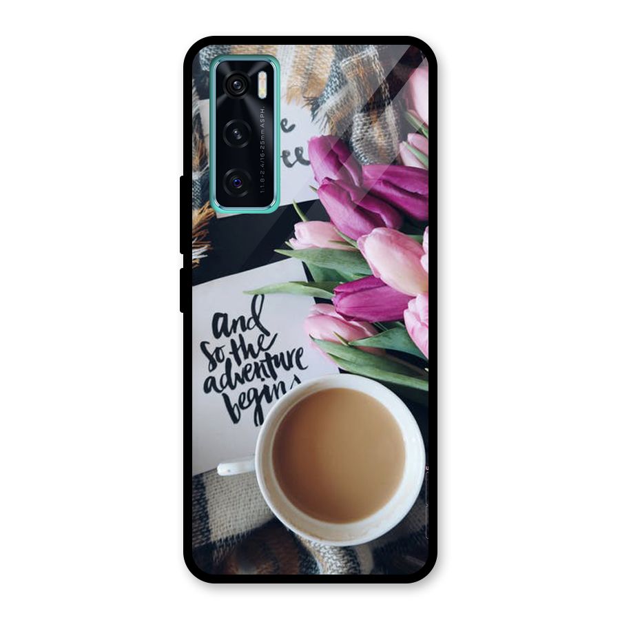 Floral Adventure Glass Back Case for Vivo V20 SE