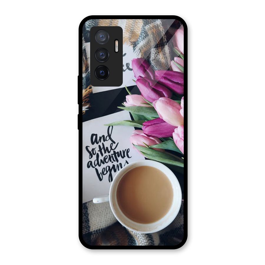 Floral Adventure Glass Back Case for Vivo V23e