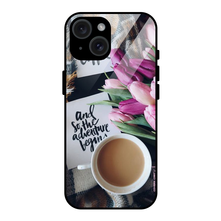 Floral Adventure Glass Back Case for iPhone 15