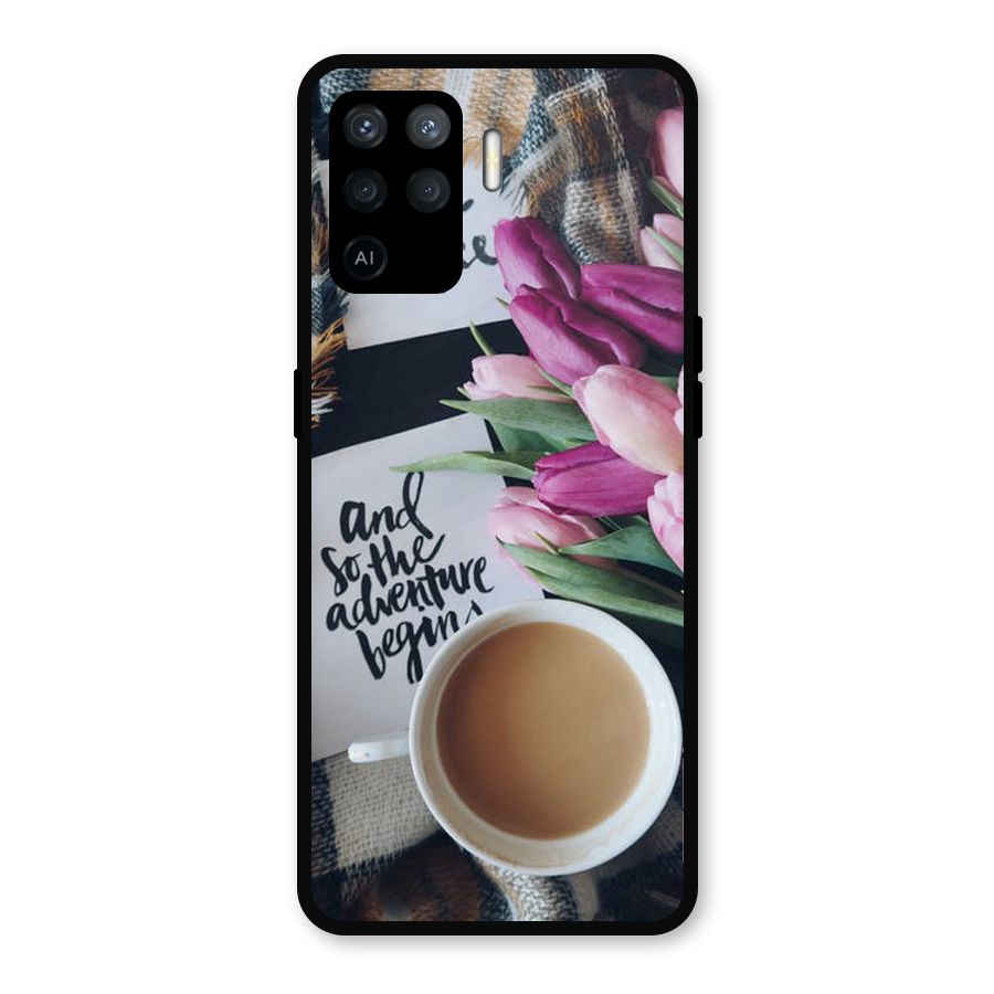 Floral Adventure Metal Back Case for Oppo F19 Pro