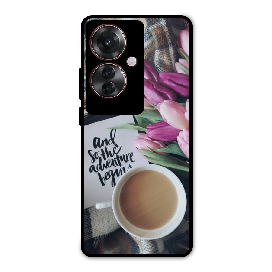 Floral Adventure Metal Back Case for Oppo F25 Pro