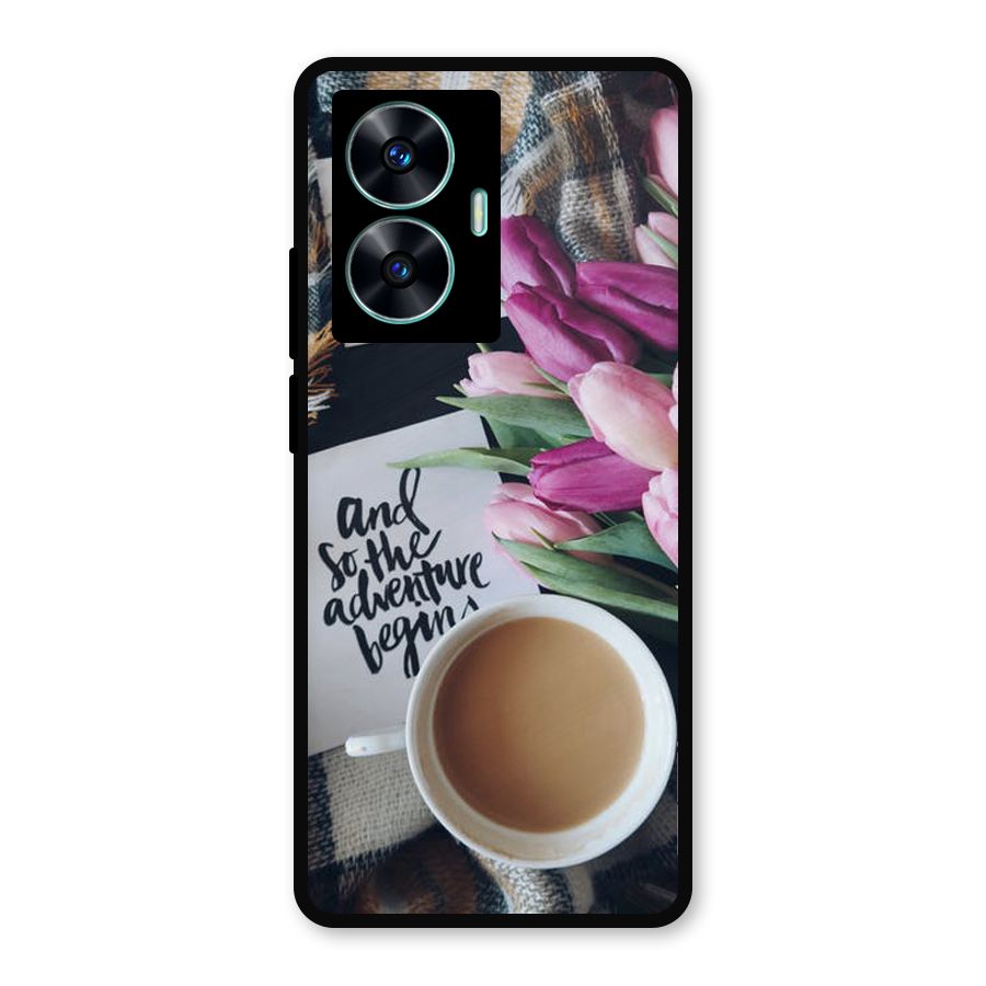 Floral Adventure Metal Back Case for Realme Narzo N55