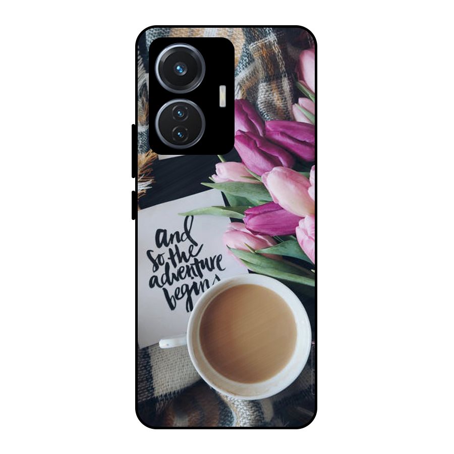 Floral Adventure Metal Back Case for Vivo T1 44W