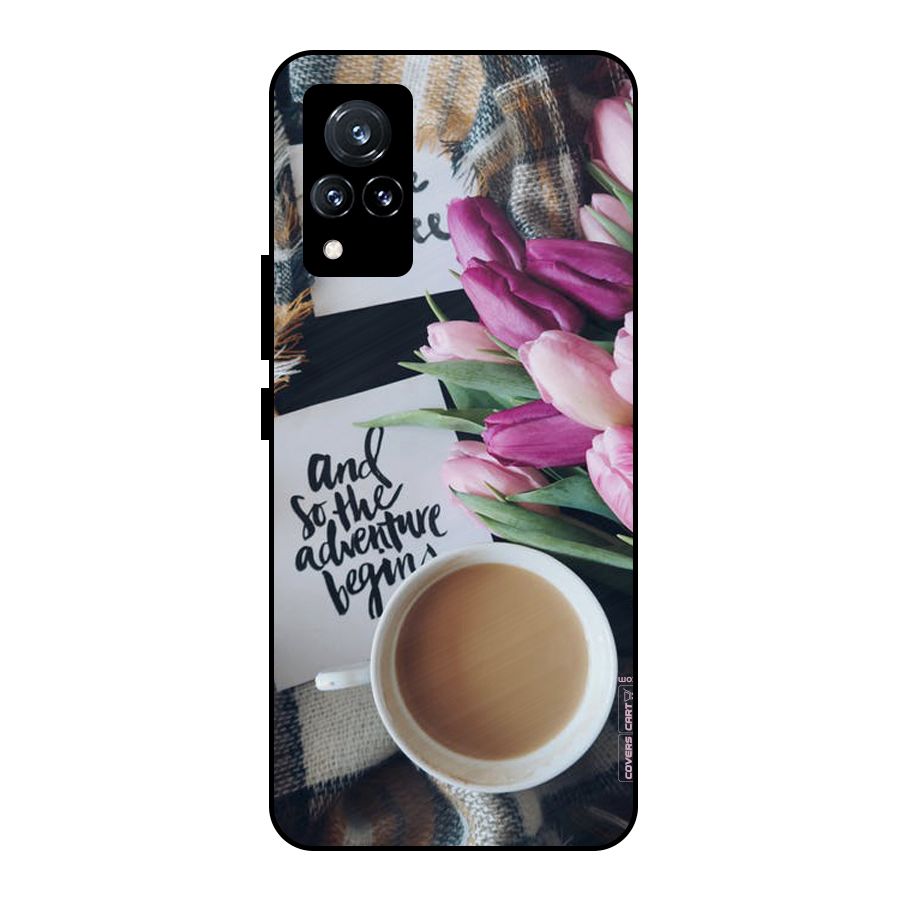 Floral Adventure Metal Back Case for Vivo V21 5G