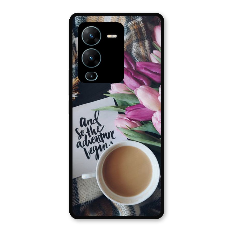 Floral Adventure Metal Back Case for Vivo V25 Pro