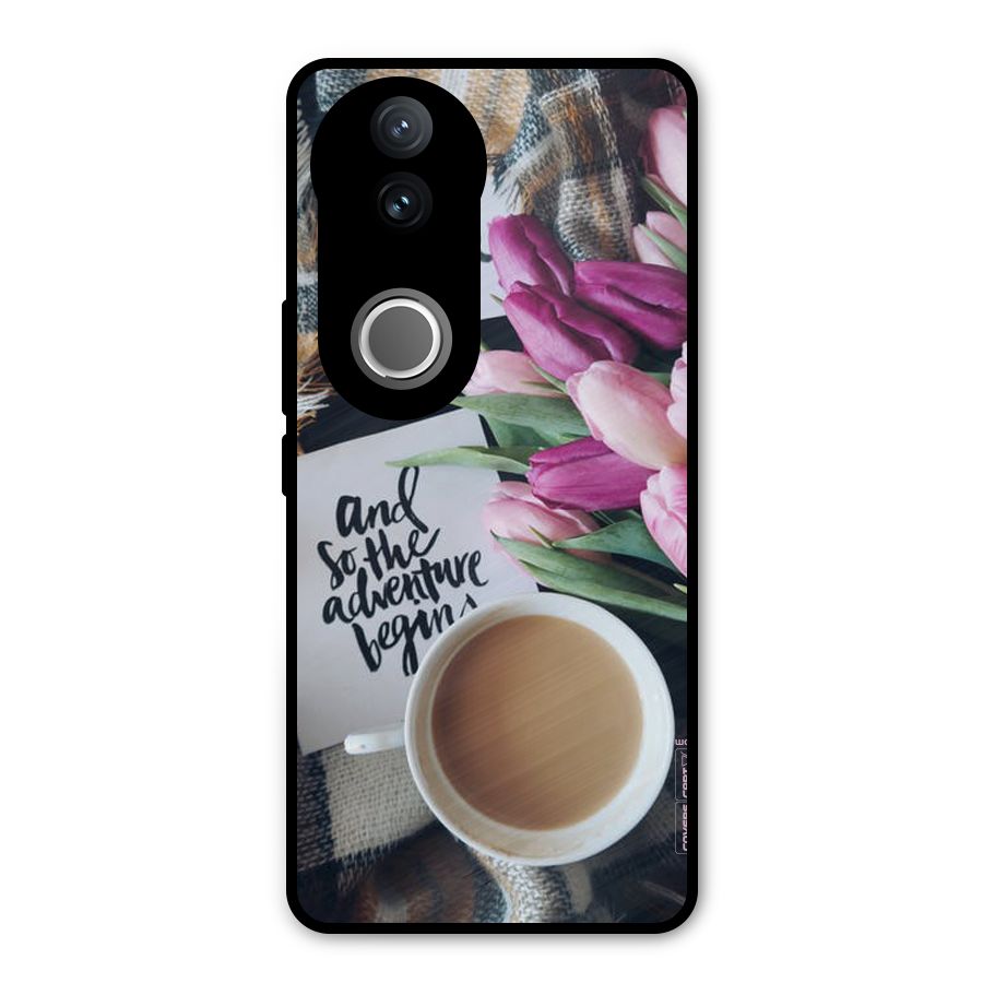 Floral Adventure Metal Back Case for Vivo V50e