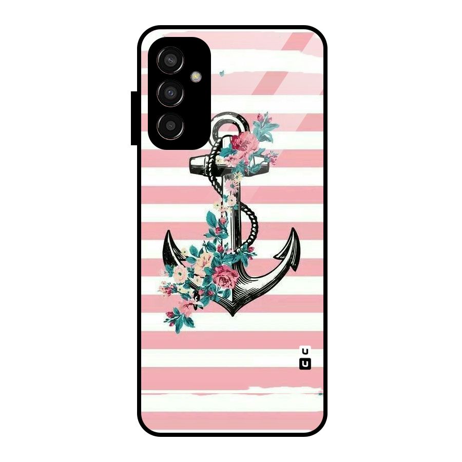 Floral Anchor Glass Back Case for Galaxy F13