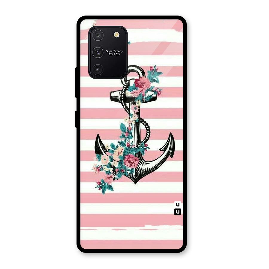 Floral Anchor Glass Back Case for Galaxy S10 Lite
